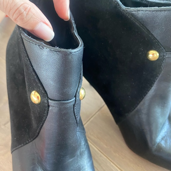 Saks Fifth Avenue leather booties, black size 5.5 - Picture 4 of 10